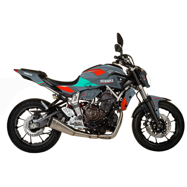 Kit de Pegatinas Yamaha MT 07 GREY-RED-TURQUESE- Moto - Brografic