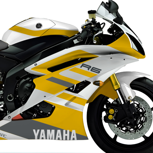 Kit de Pegatinas Yamaha R6 Classic Stripes YELLOW 2 - Moto - Brografic