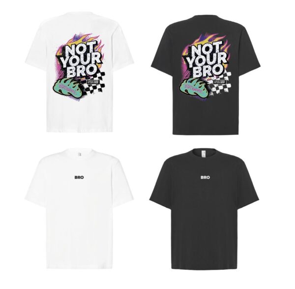 Camiseta Brografic DROP 00 NOT YOUR BRO – edición limitada 50 unidades (blanco y negro)